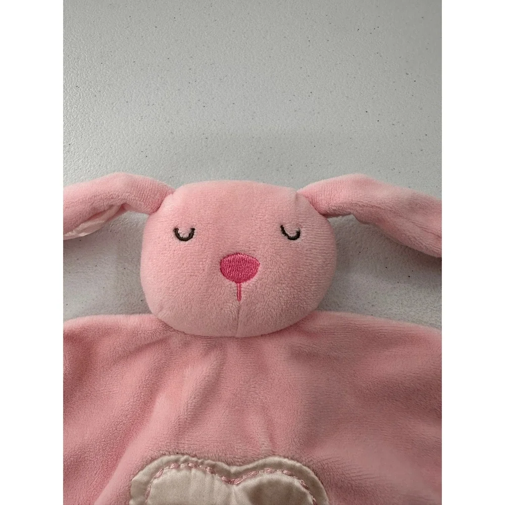 Stepping Stones Bunny Lovey Security Blanket Pink Heart Plush Stuffed Animal Toy